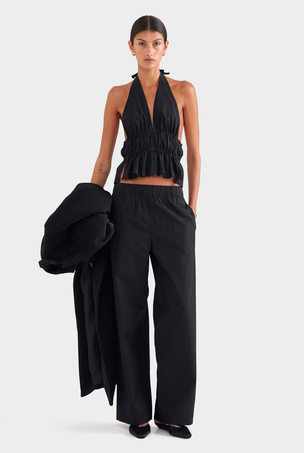 Heavy Cotton Poplin Pant - Black