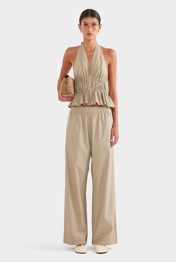 Heavy Cotton Poplin Pant - Pebble