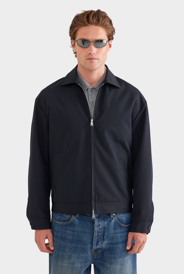 Lightweight Wool Silk Jacket - Black