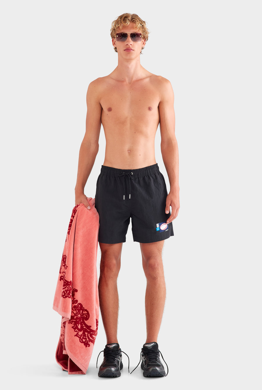 Nylon Swim Short - Black/Multi Patch