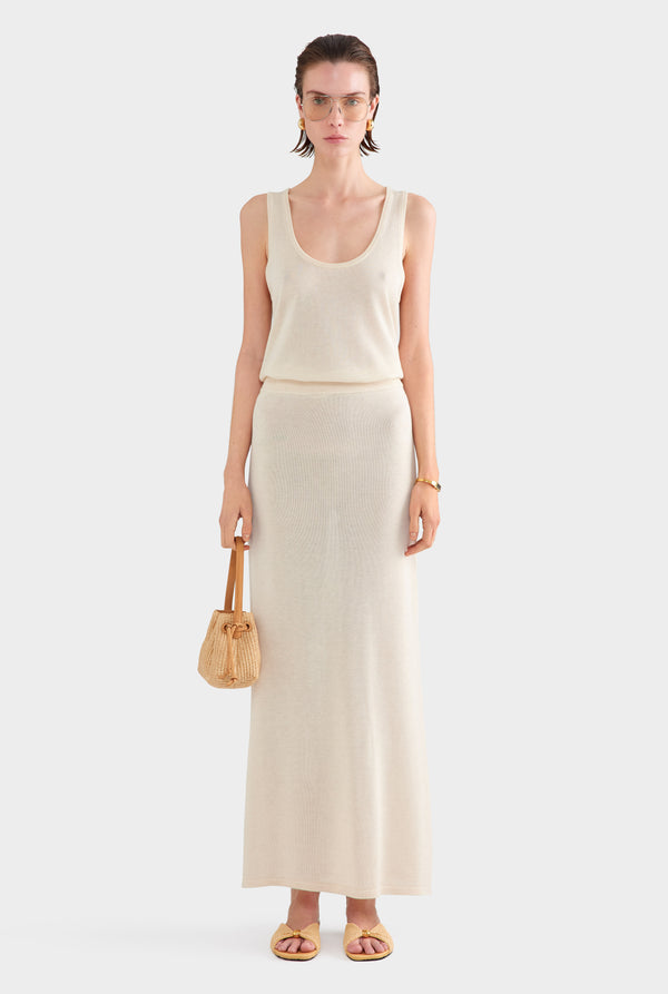 Tencel Silk Knit Skirt - Sand
