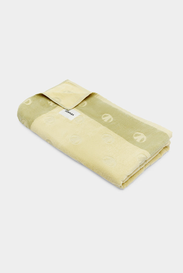 Jacquard Border Towel - Pastel Yellow/Pistachio
