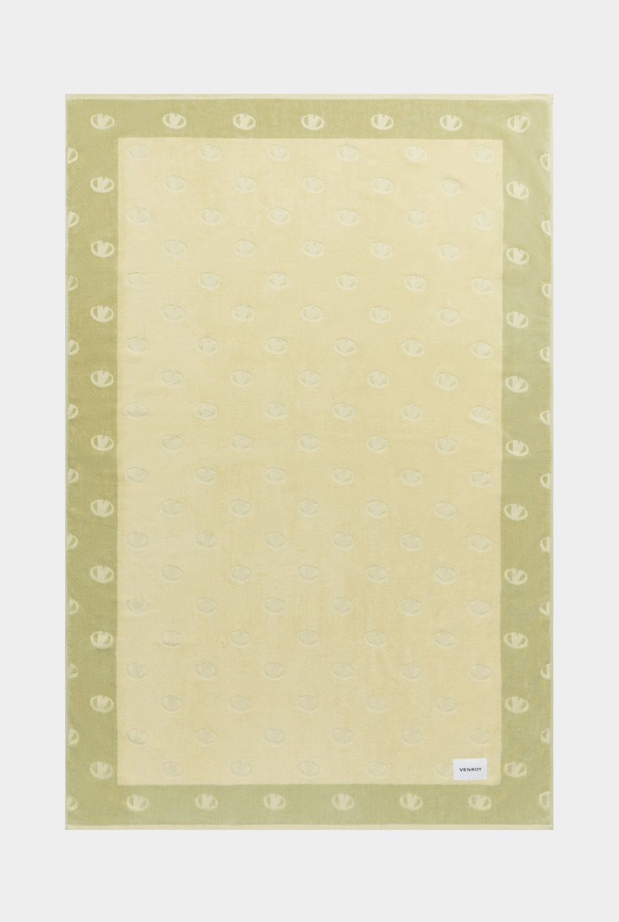 Jacquard Border Towel - Pastel Yellow/Pistachio