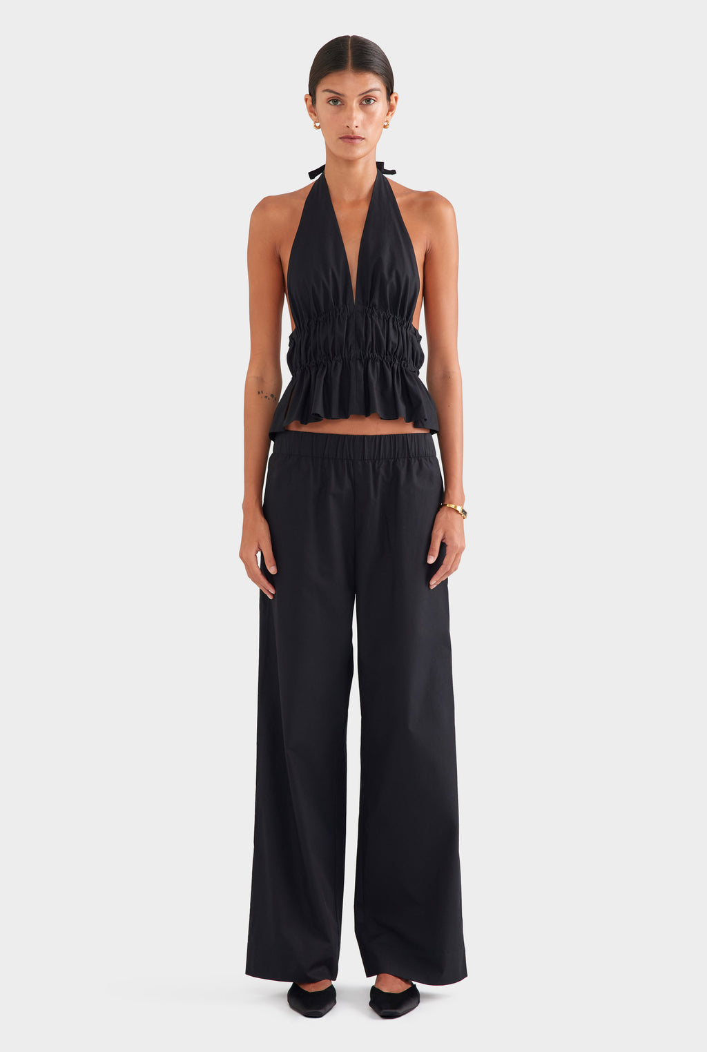 Heavy Cotton Poplin Pant - Black