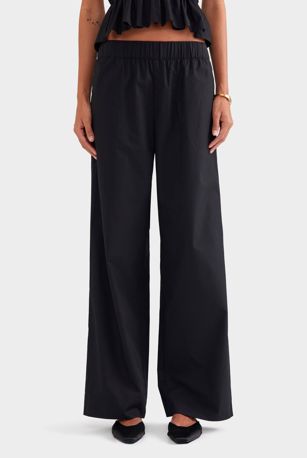 Heavy Cotton Poplin Pant - Black