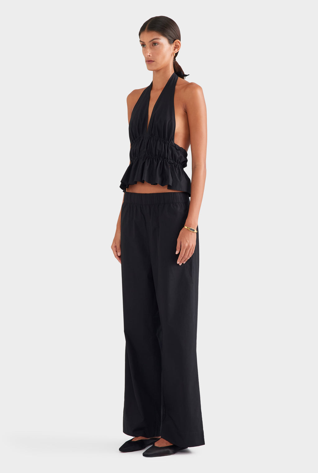 Heavy Cotton Poplin Pant - Black
