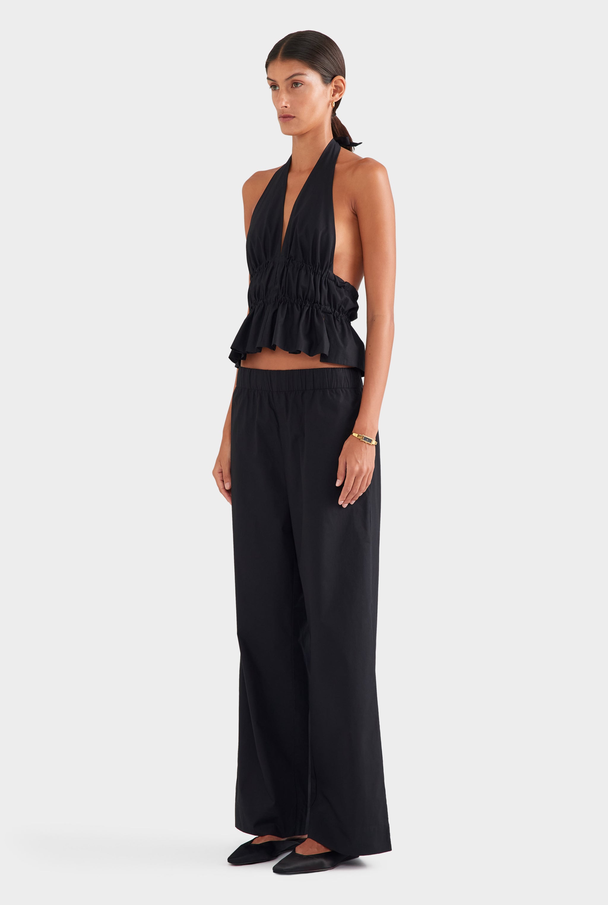 Heavy Cotton Poplin Pant - Black