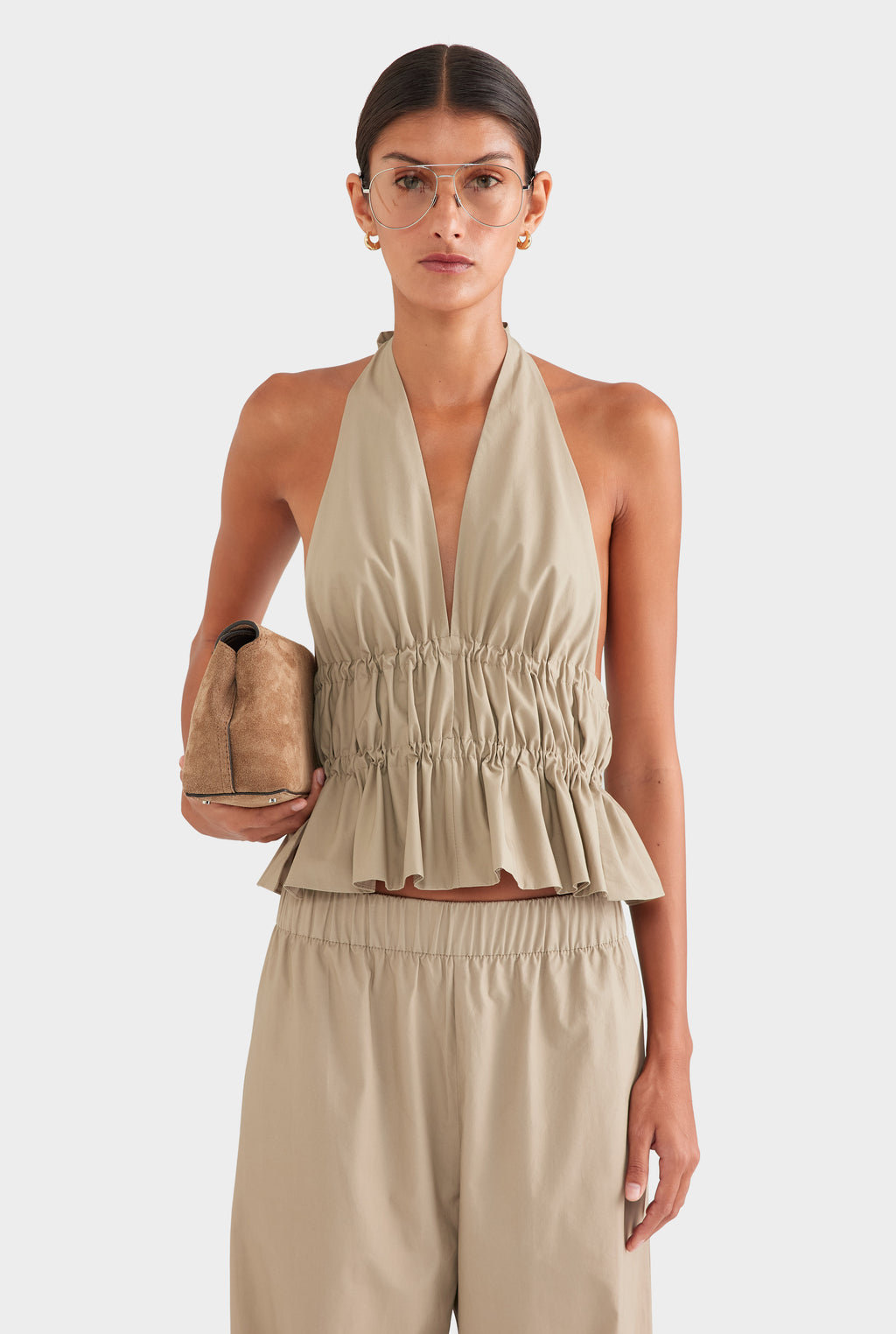 Heavy Cotton Poplin Pant - Pebble