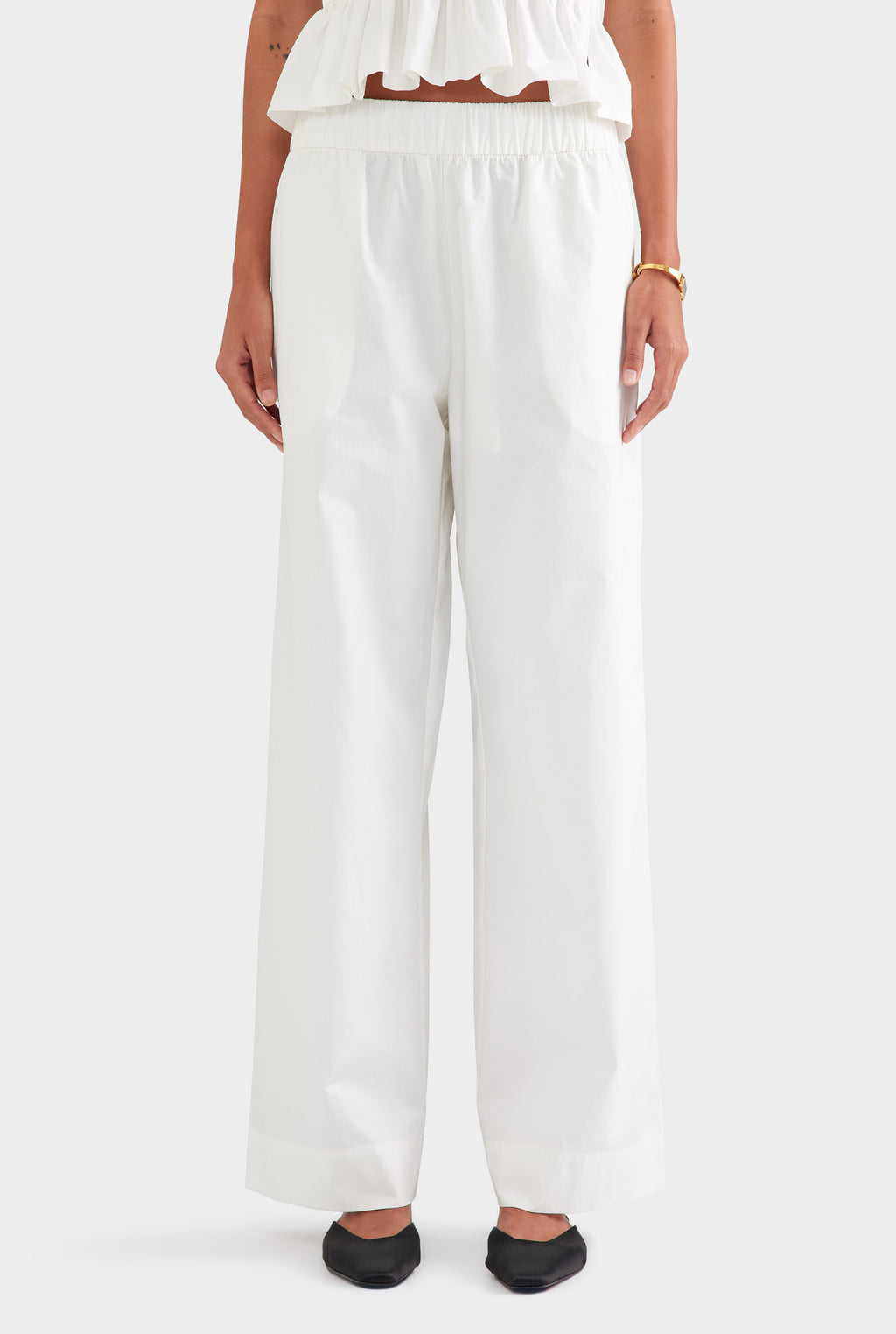 Heavy Cotton Poplin Pant - White