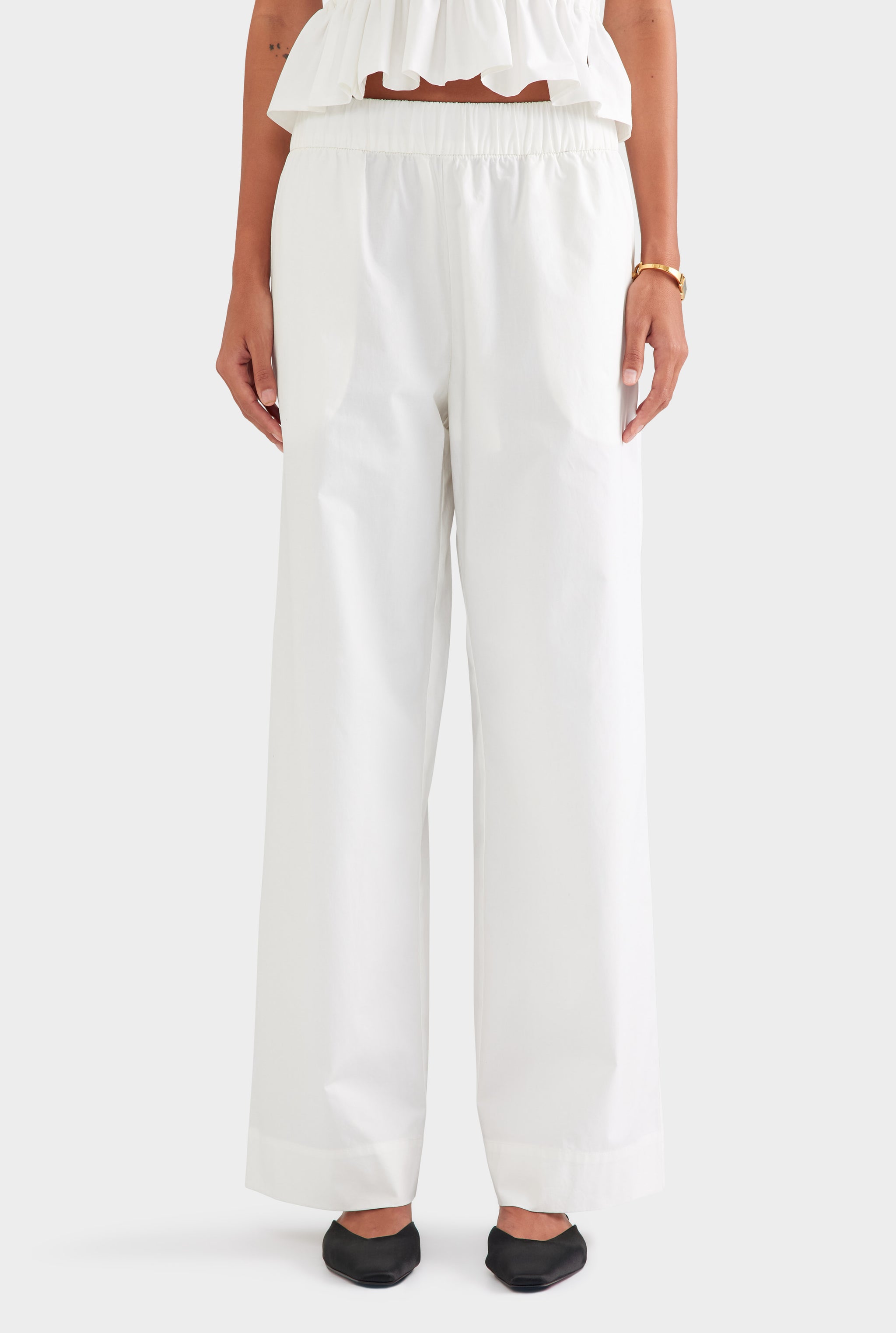 Heavy Cotton Poplin Pant - White