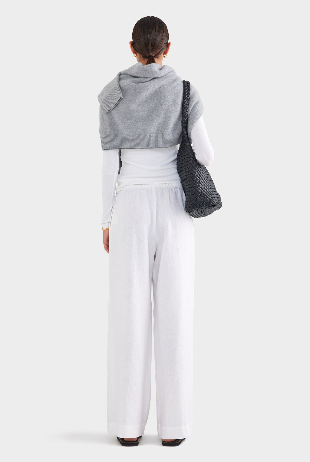 Wide Leg Linen Pant - White