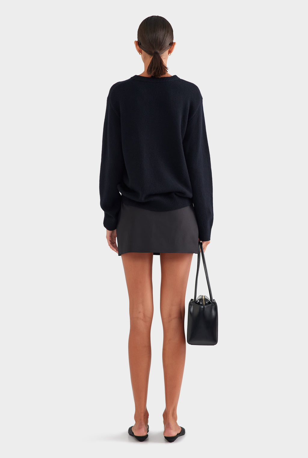 Oversized Wool Cashmere Sweater - Black