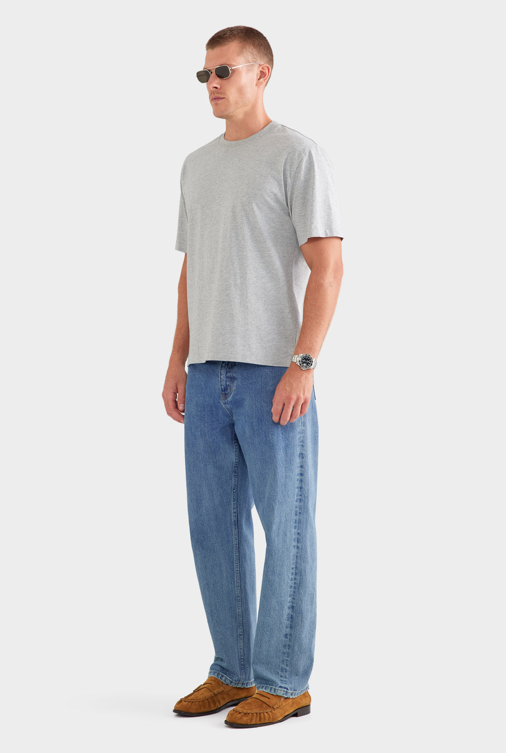 Standard Cotton T Shirt - Grey Marl