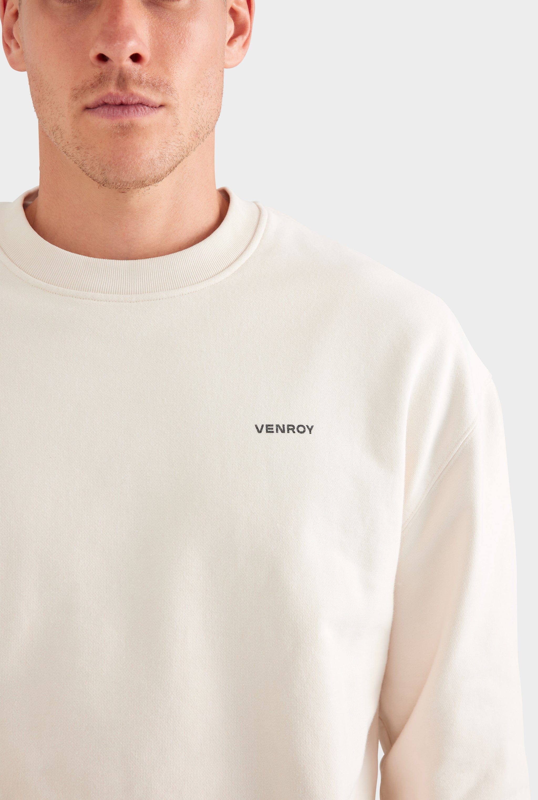 Fleece Track Crewneck - Cream