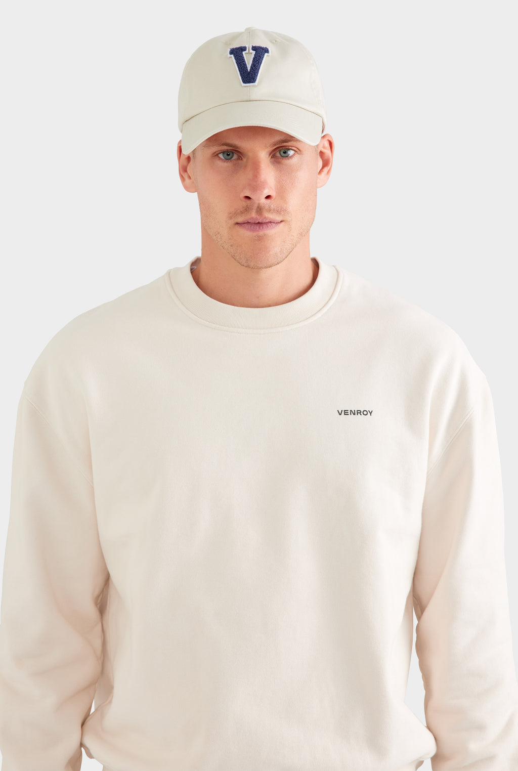 Fleece Track Crewneck - Cream