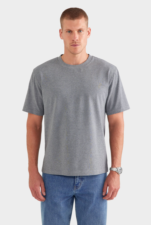Heavyweight Standard Cotton T Shirt - Dark Grey Marl