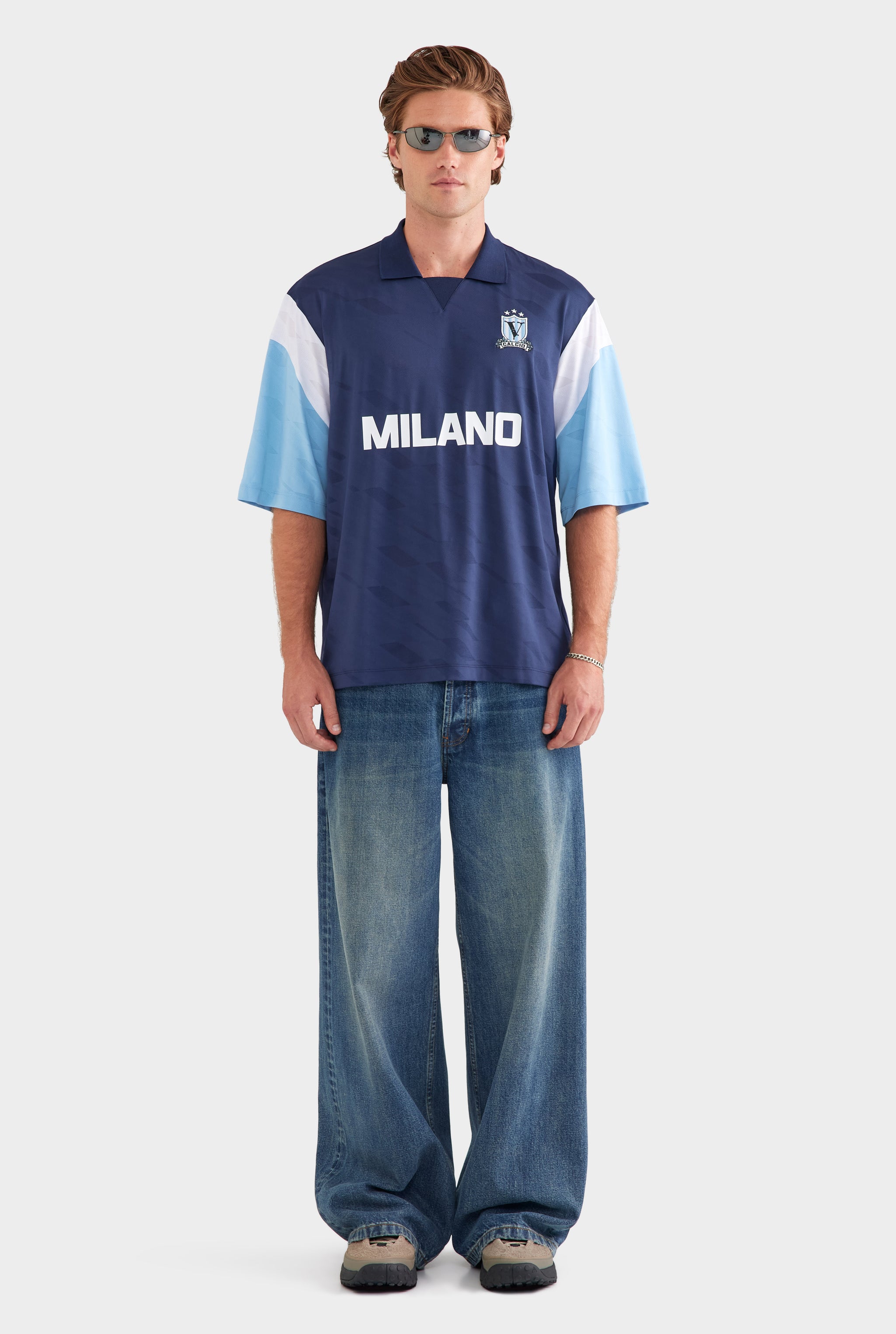 Milano Oversized Jersey - Navy/Blue/White