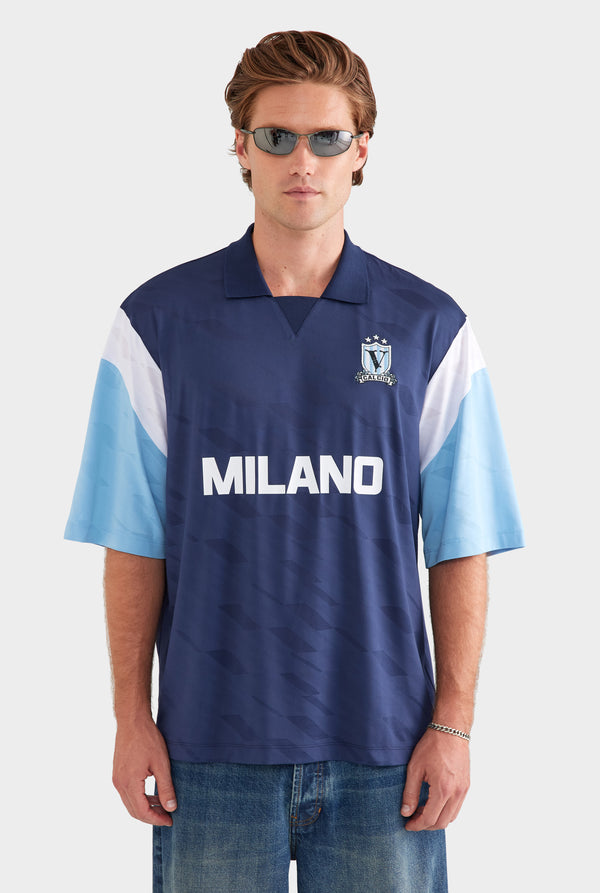 Milano Oversized Jersey - Navy/Blue/White