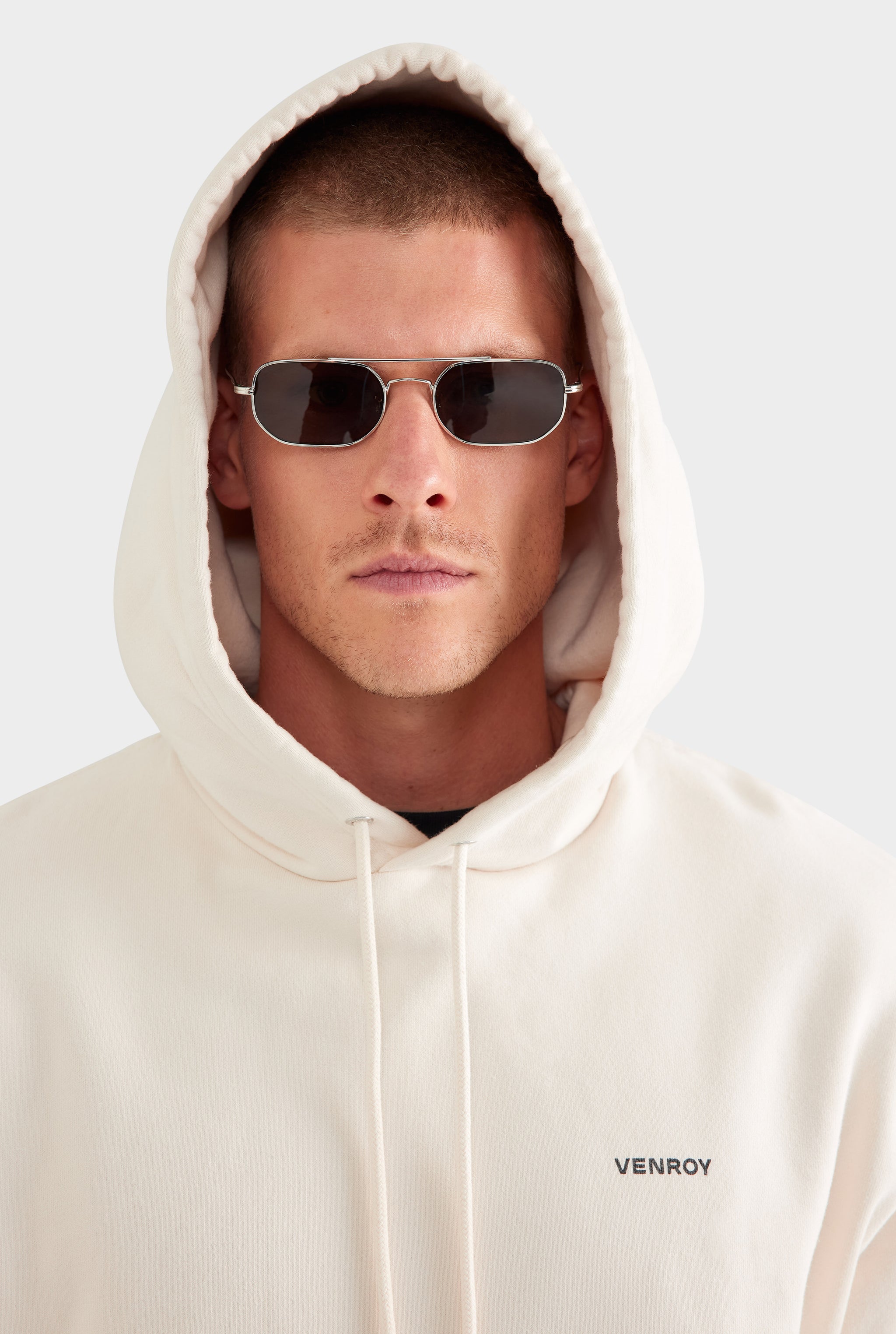 Fleece Track Hoodie - Cream