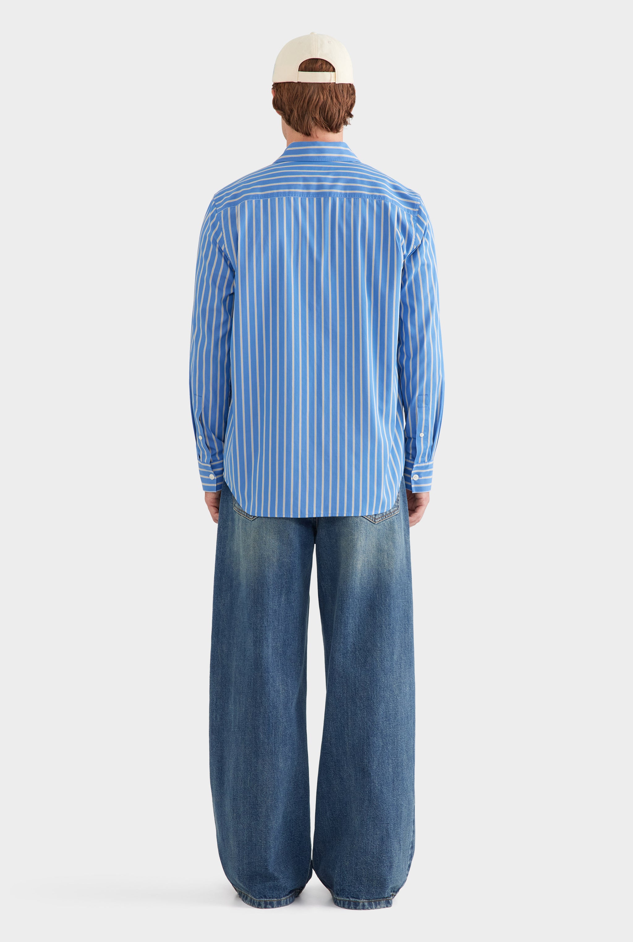 Stripe Cotton Shirt - Blue/Yellow Stripe