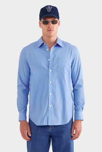 Stripe Cotton Shirt - Blue/White Stripe