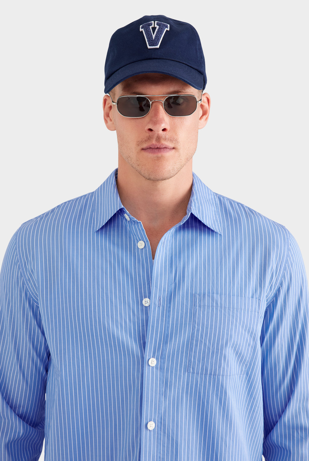 Stripe Cotton Shirt - Blue/White Stripe