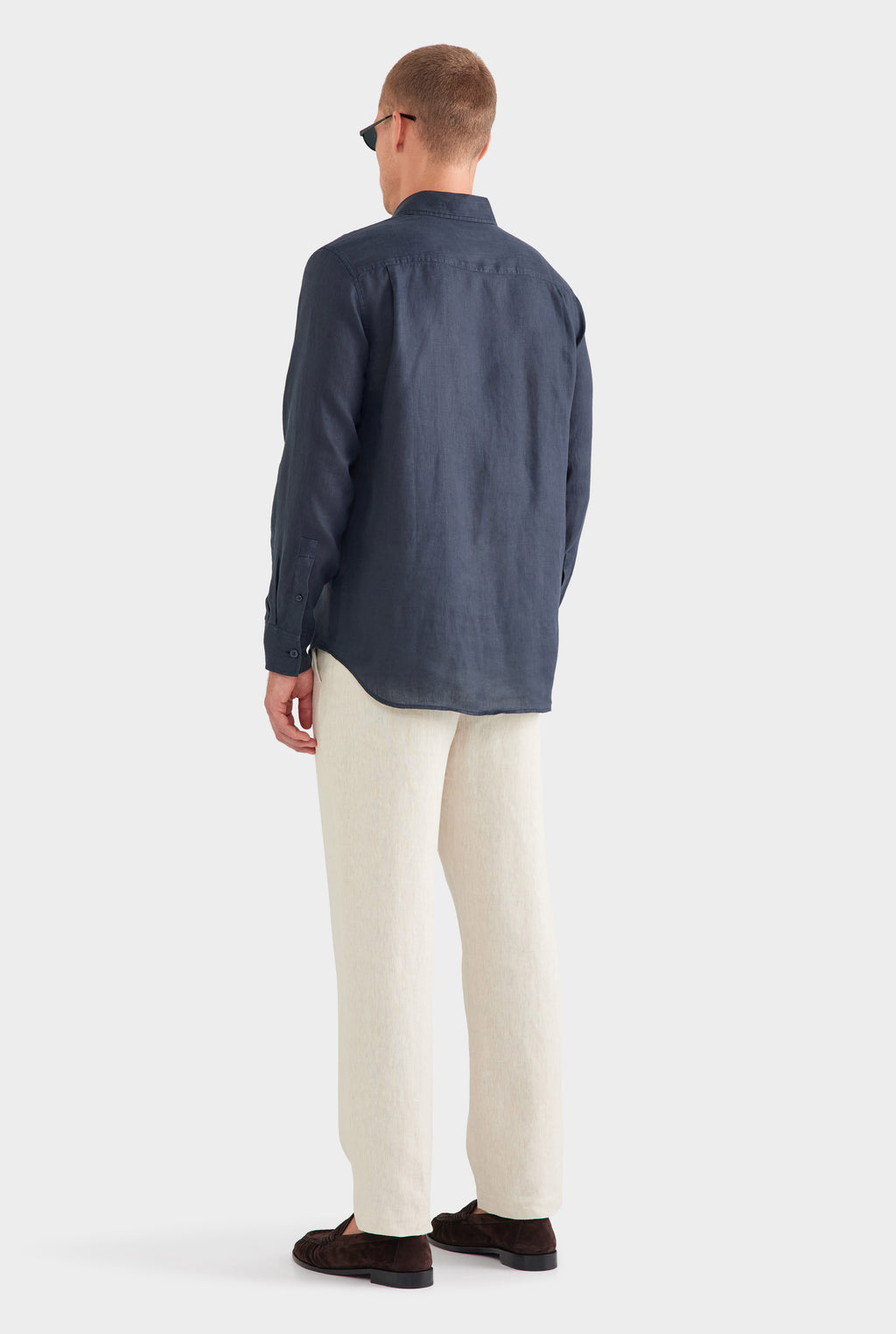 Relaxed Linen Shirt - Navy