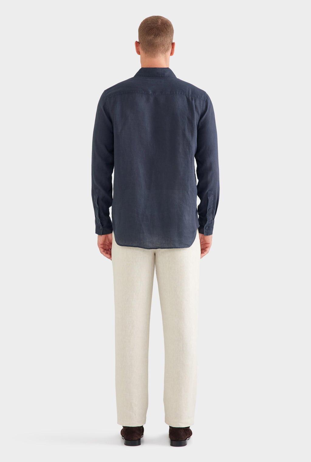 Relaxed Linen Shirt - Navy