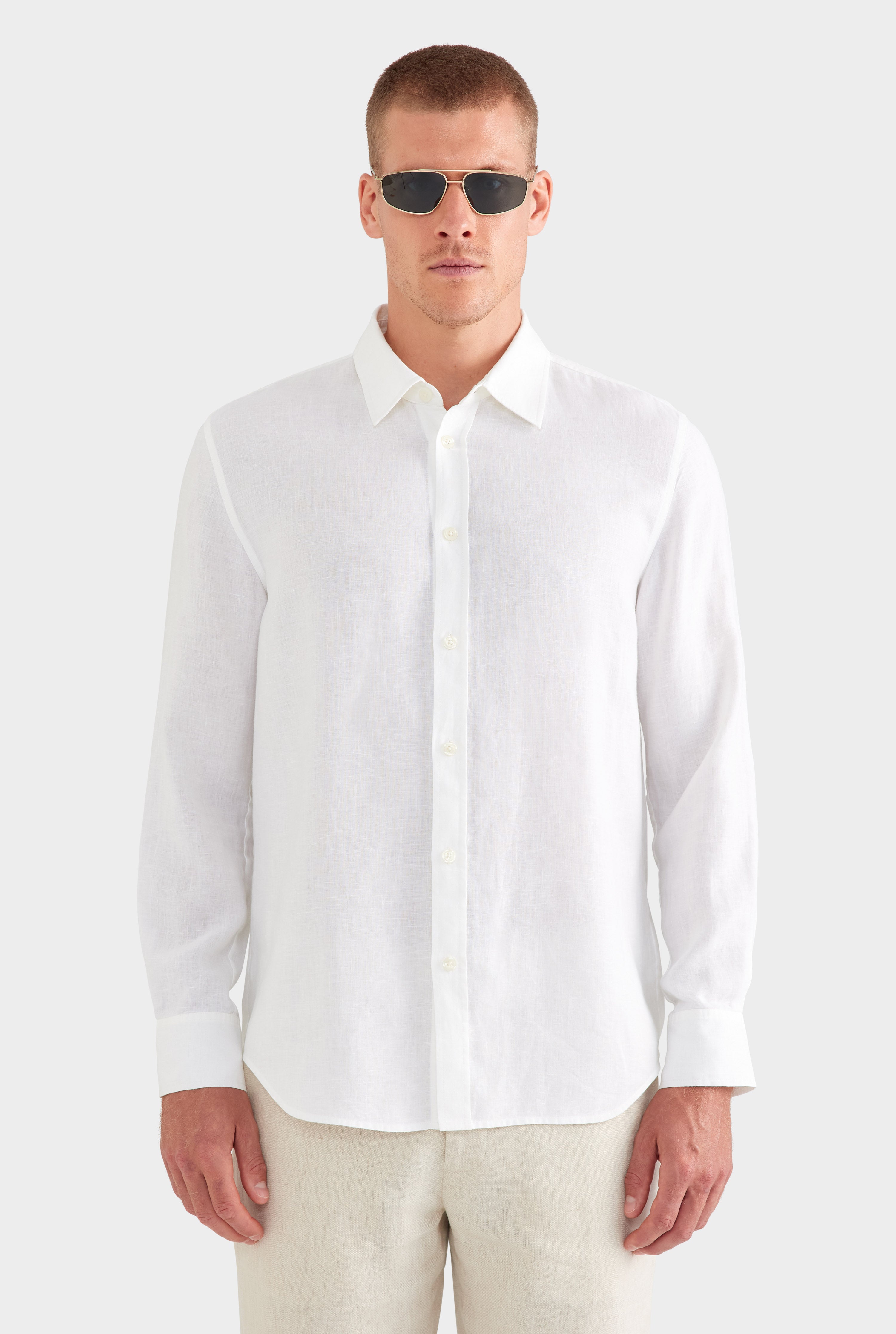 Relaxed Linen Shirt - White