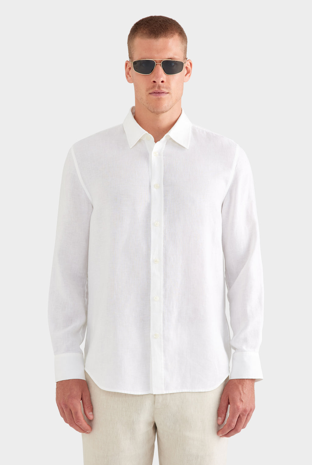 Relaxed Linen Shirt - White