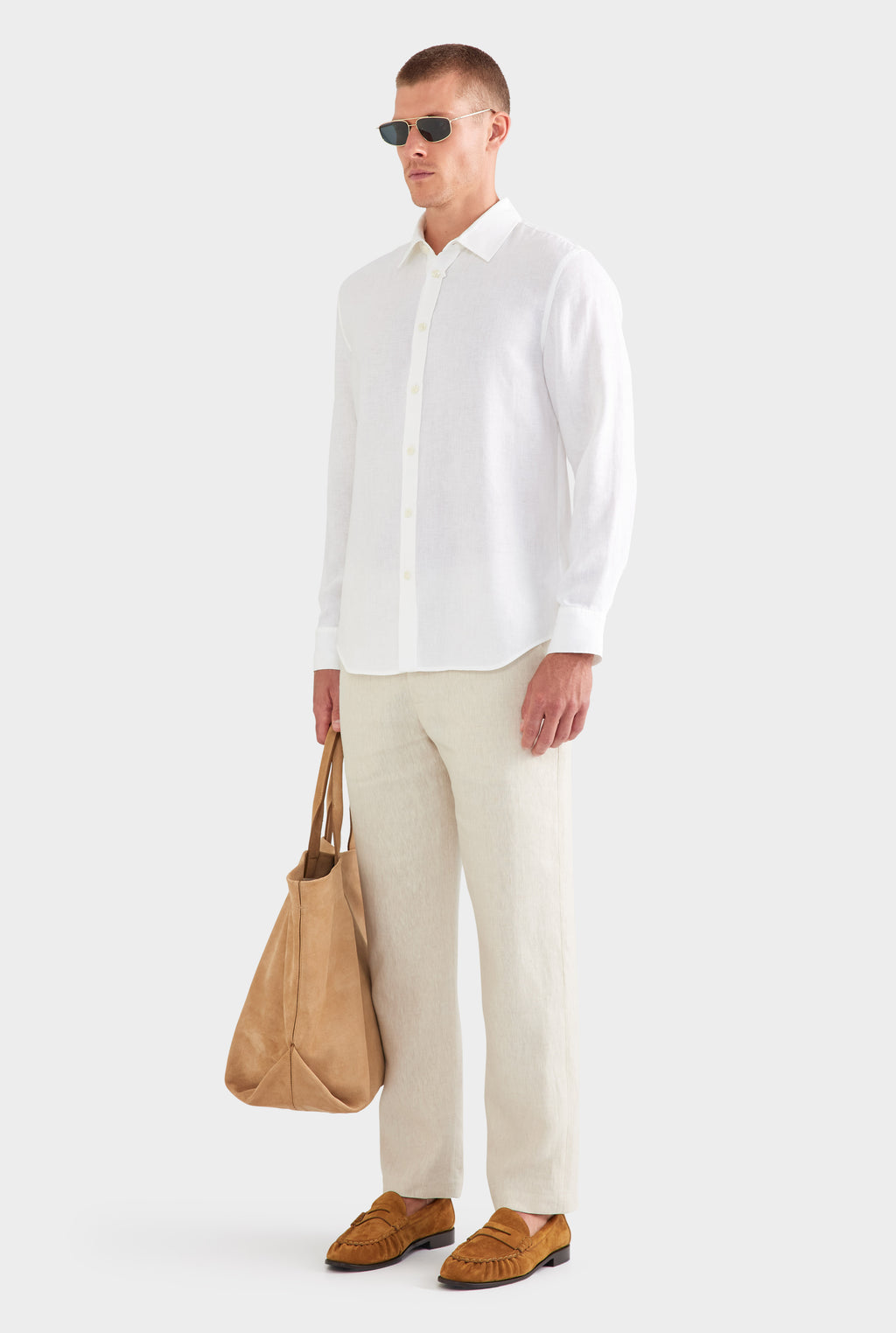 Relaxed Linen Shirt - White