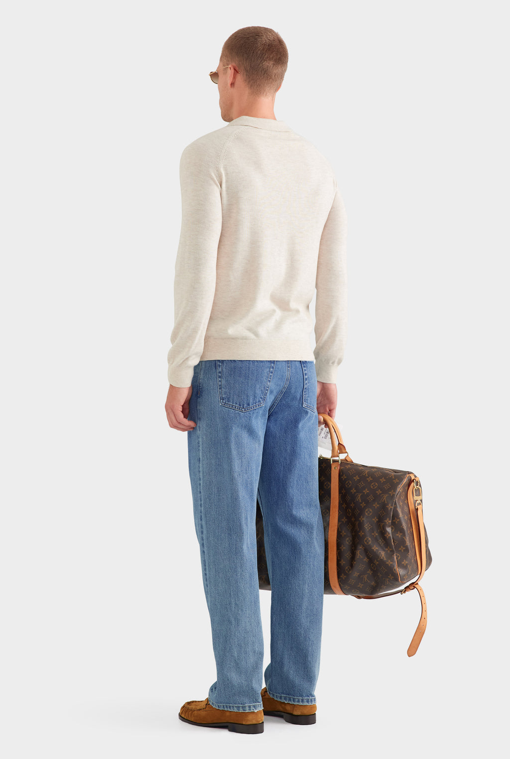 Merino Wool Knit Polo - Sand Marl