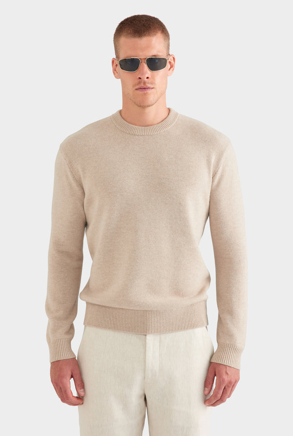 Wool Cashmere Sweater - Sand Marl