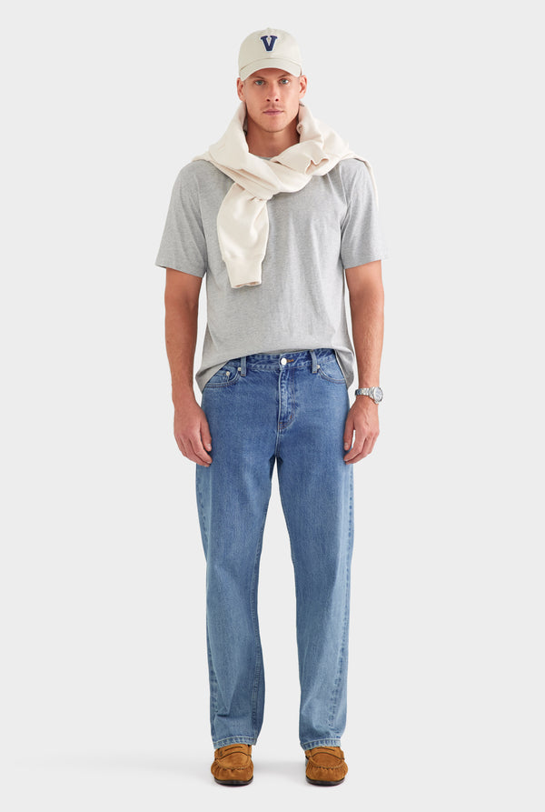 Straight Leg Denim Jean - Light Blue
