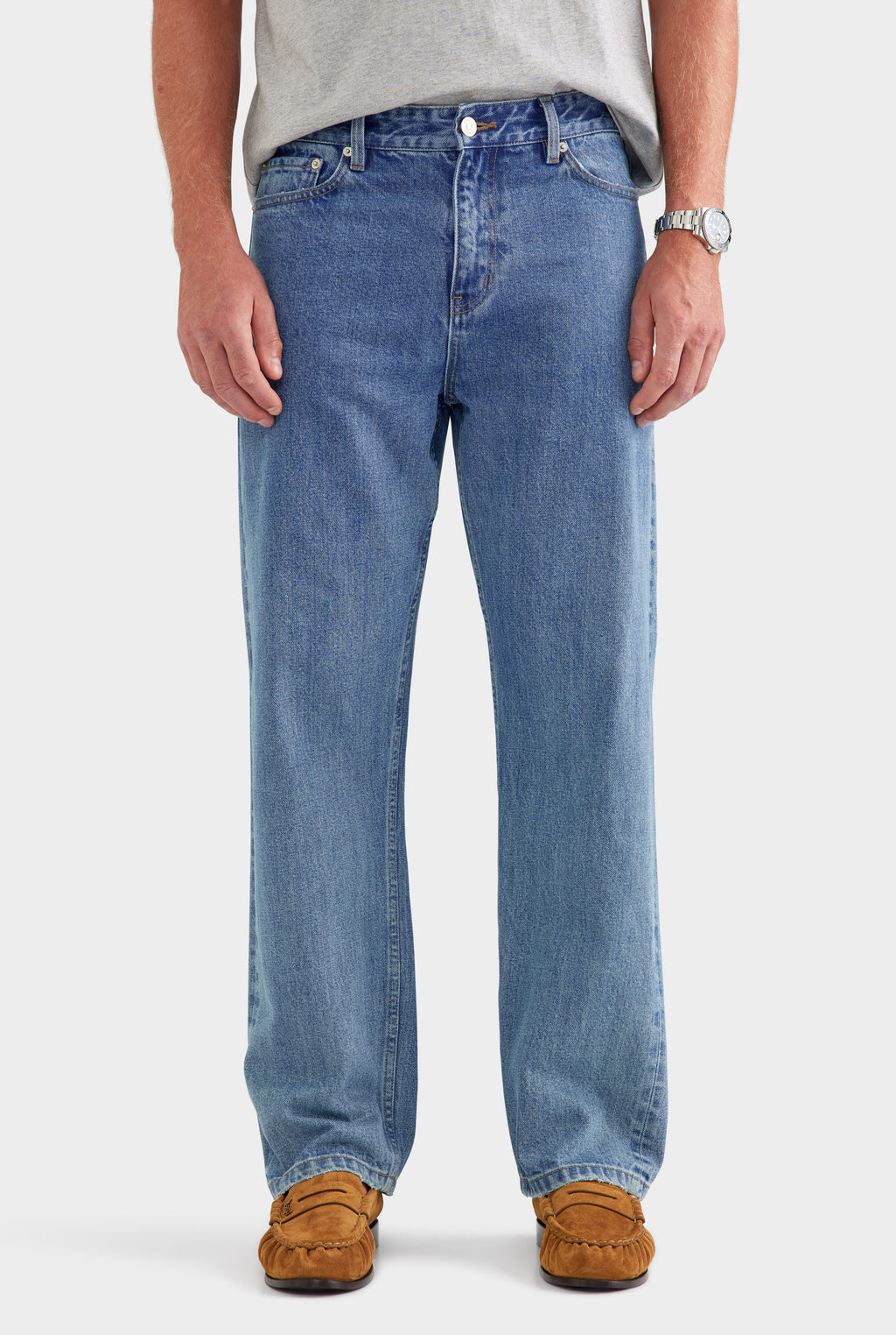 Straight Leg Denim Jean - Light Blue