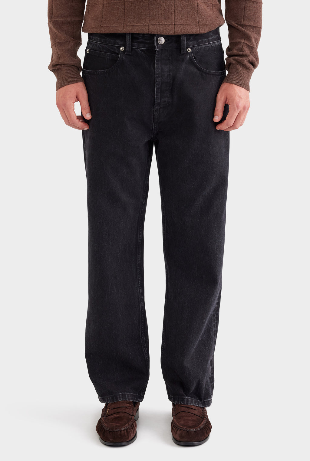 Straight Leg Denim Jean - Washed Black