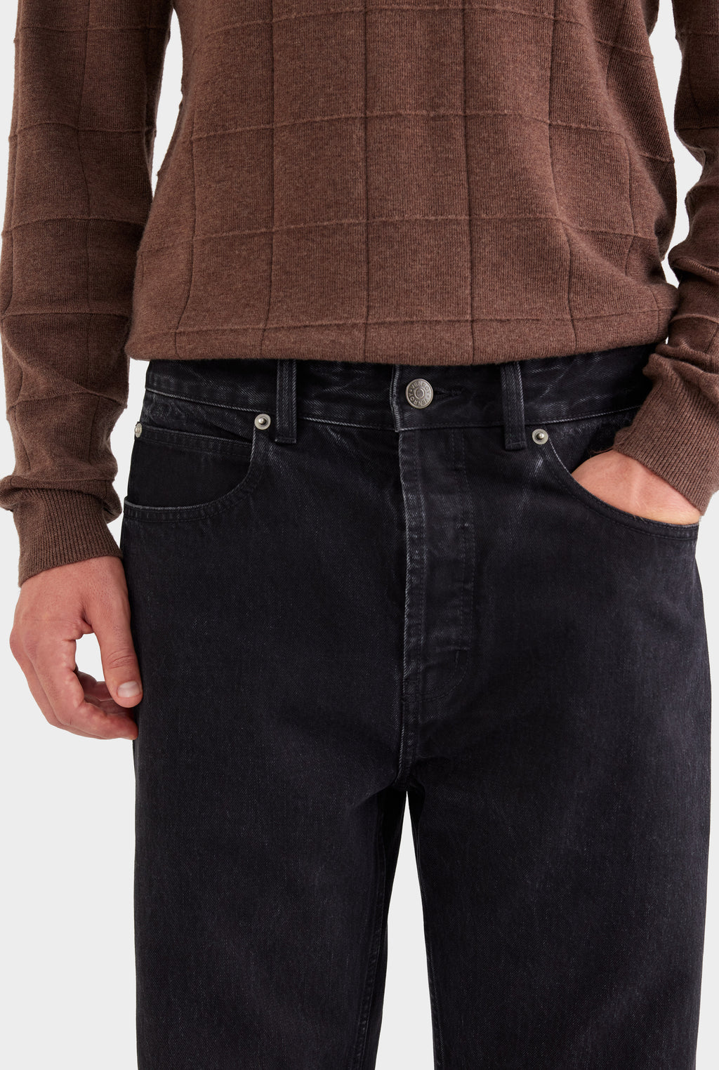 Straight Leg Denim Jean - Washed Black