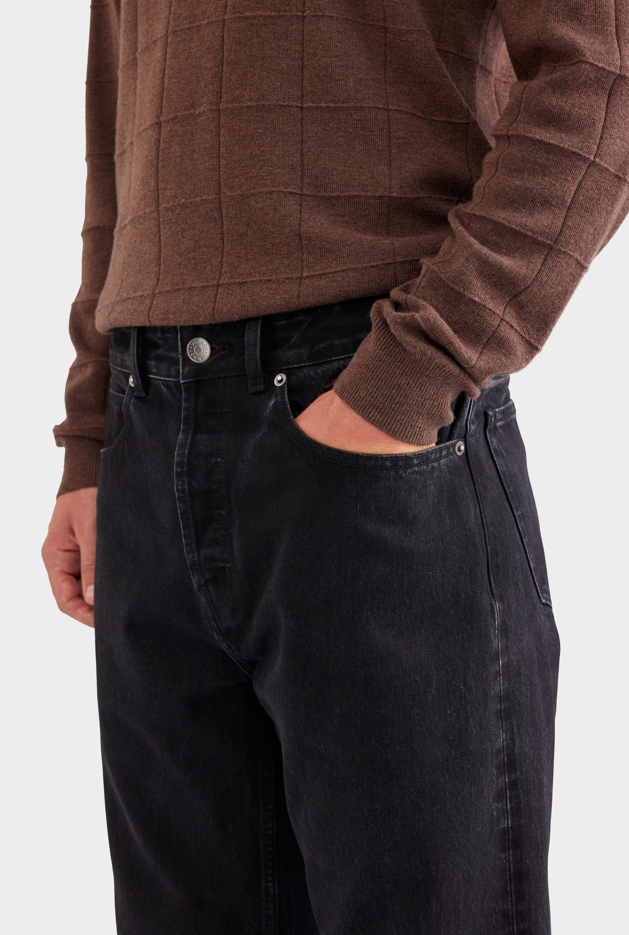 Straight Leg Denim Jean - Washed Black