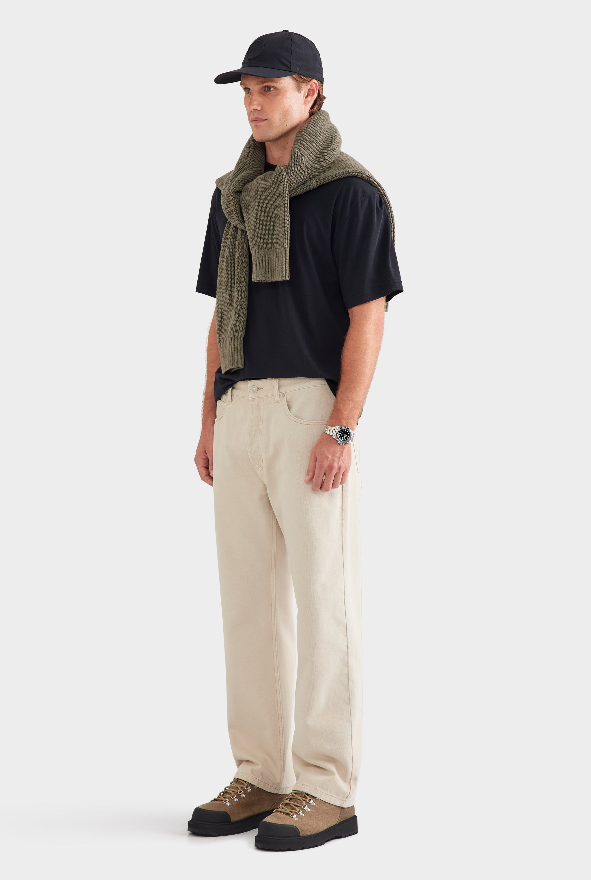 Pigment Dyed Straight Leg Denim Jean - Washed Stone
