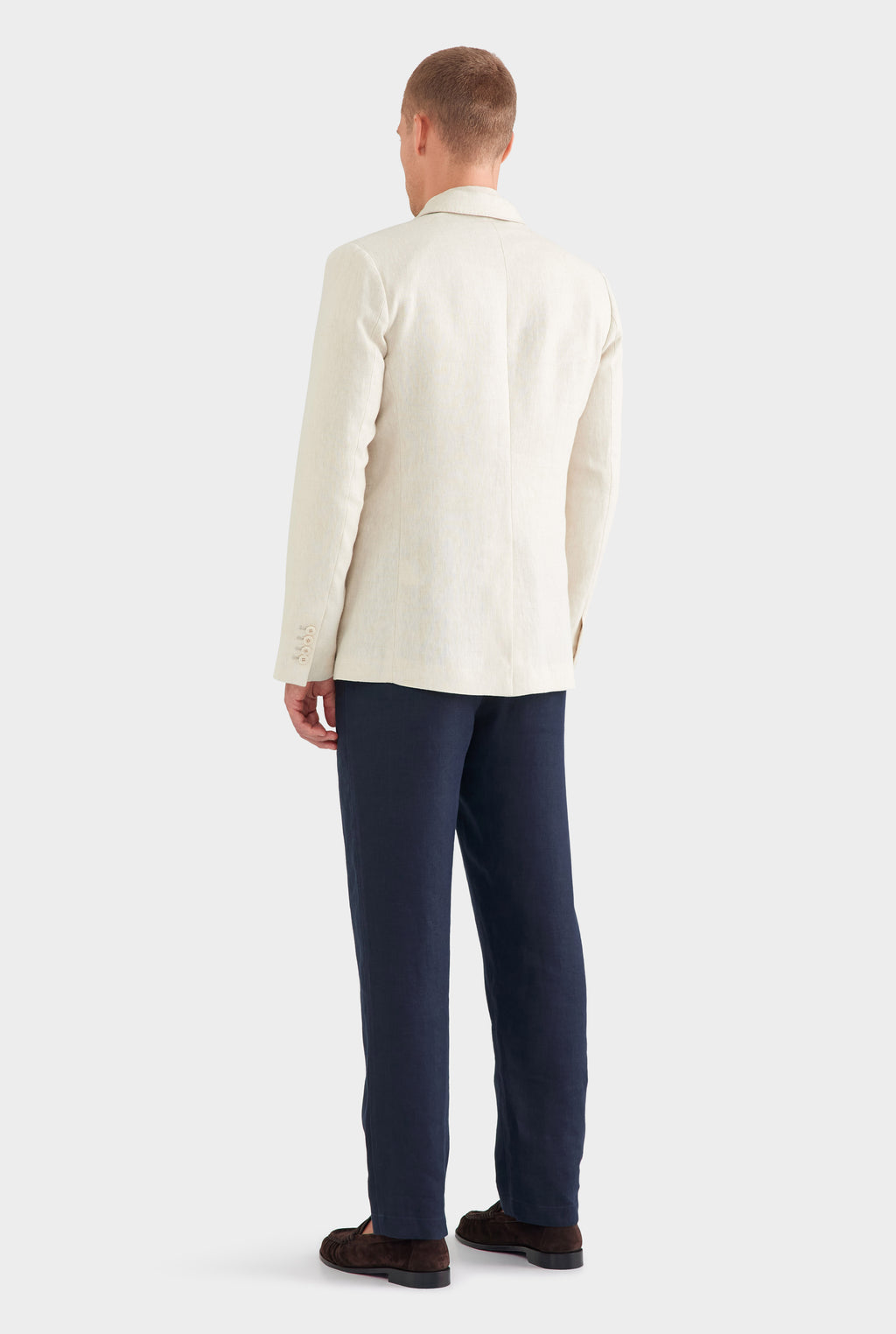 Tailored Linen Suit Jacket - Sand