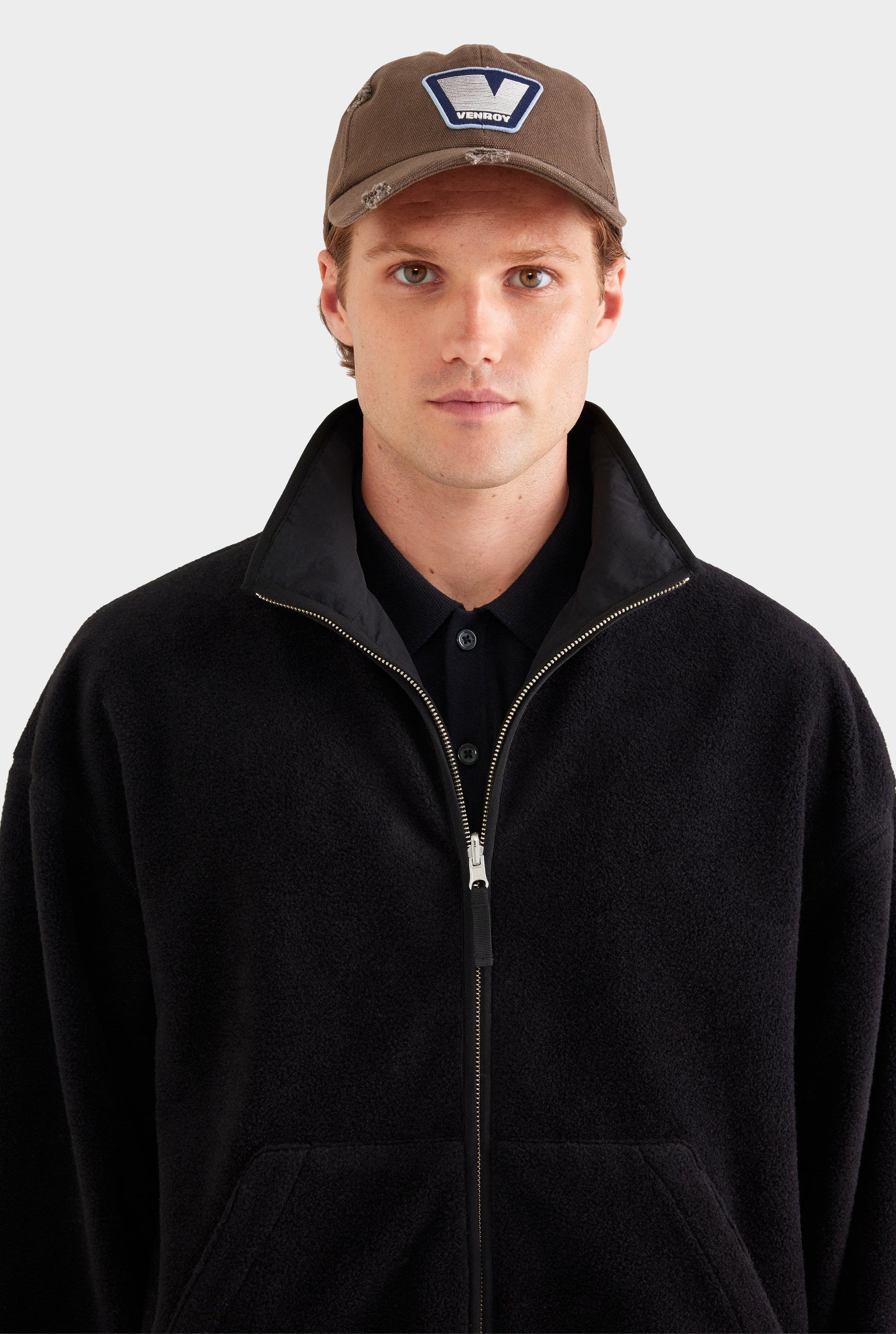 Reversible Fleece Zip Through Jacket - Black