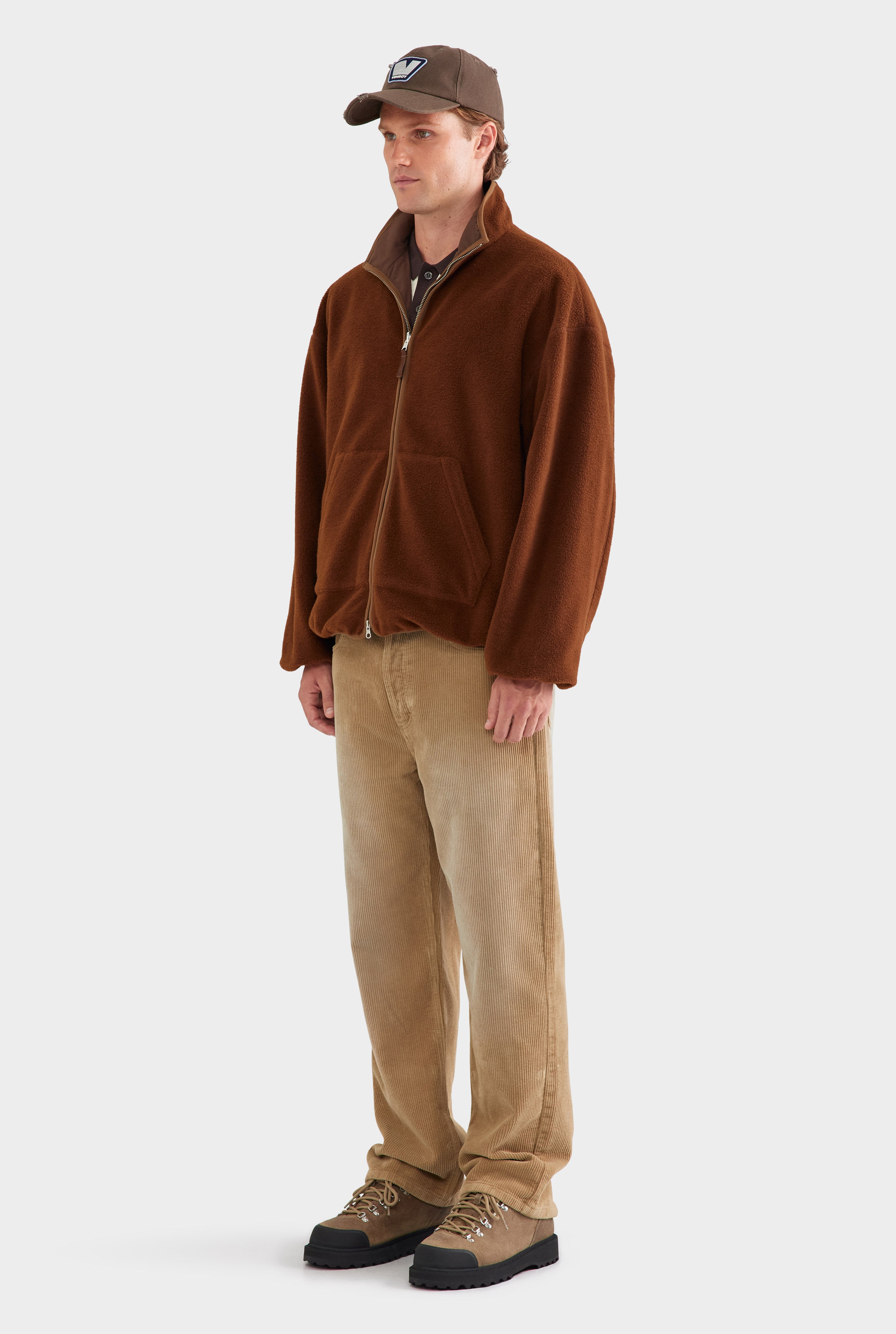 Mens Reversible Fleece Zip Through Jacket Brown | Venroy – VENROY