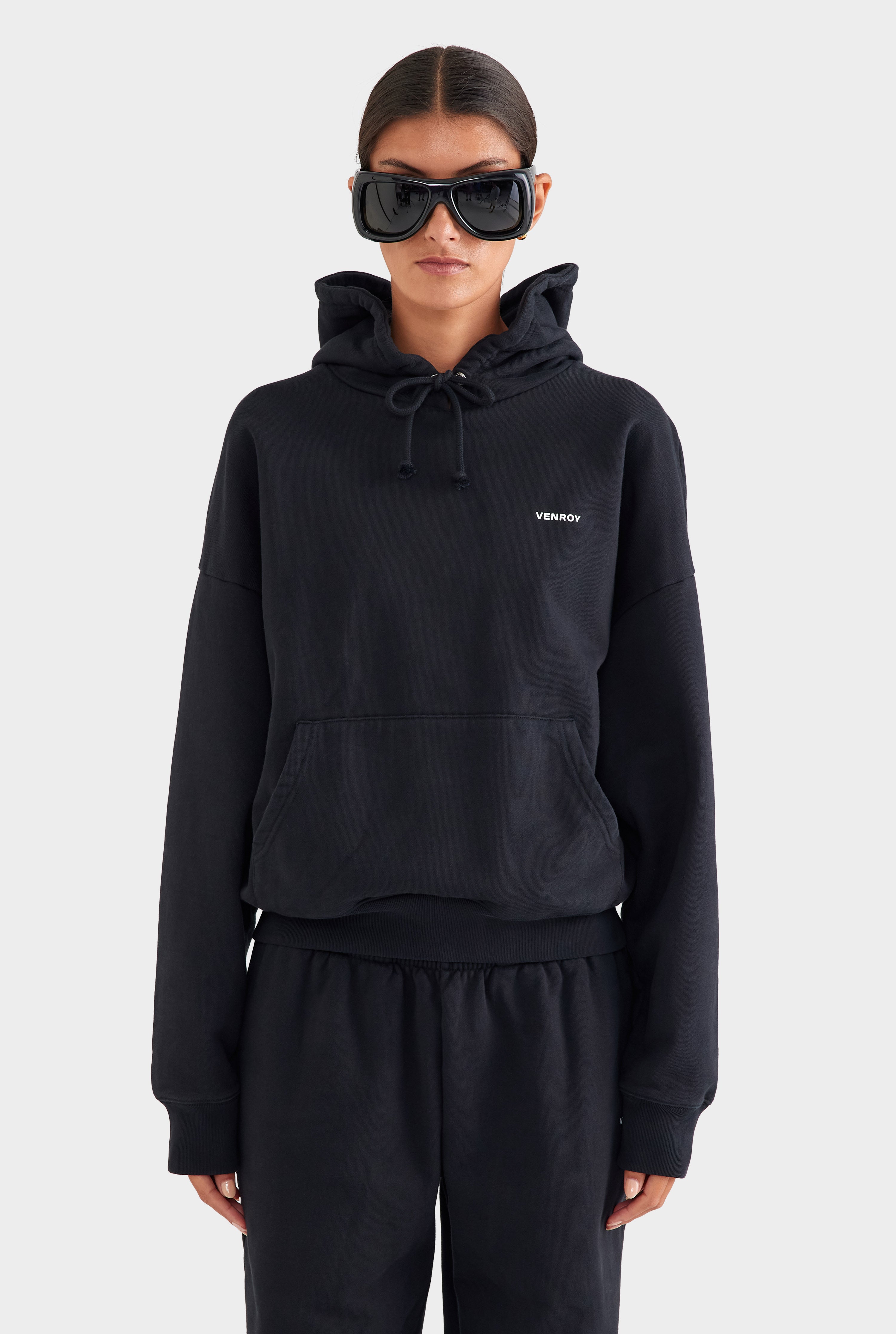 Fleece Track Hoodie - Black