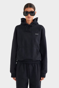 Fleece Track Hoodie - Black