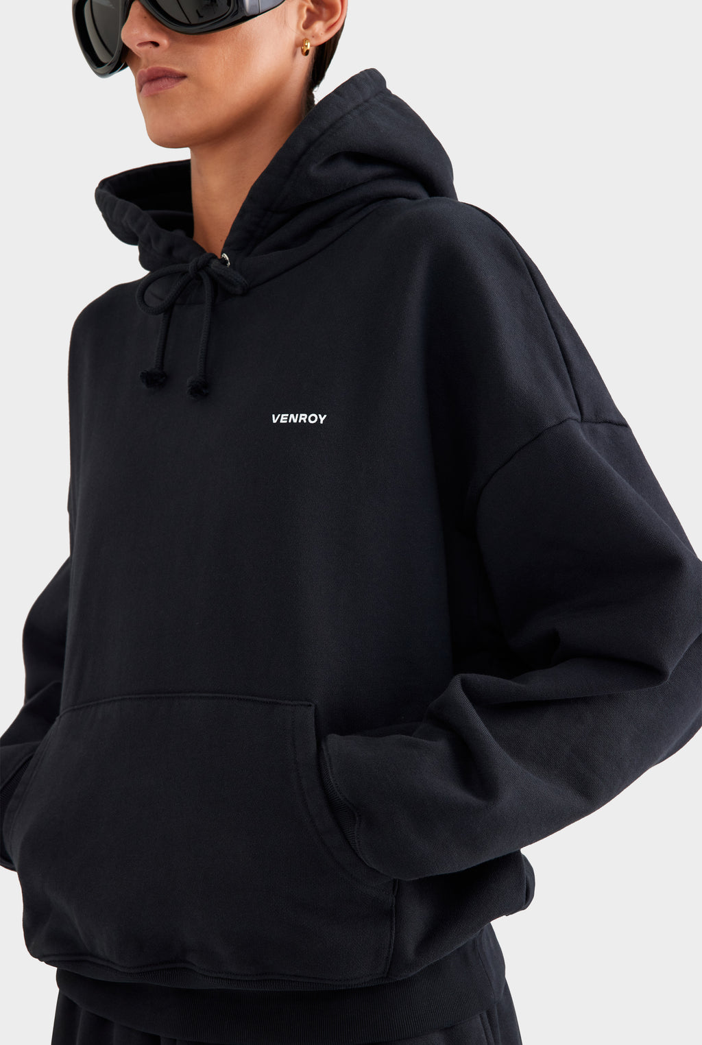 Fleece Track Hoodie - Black