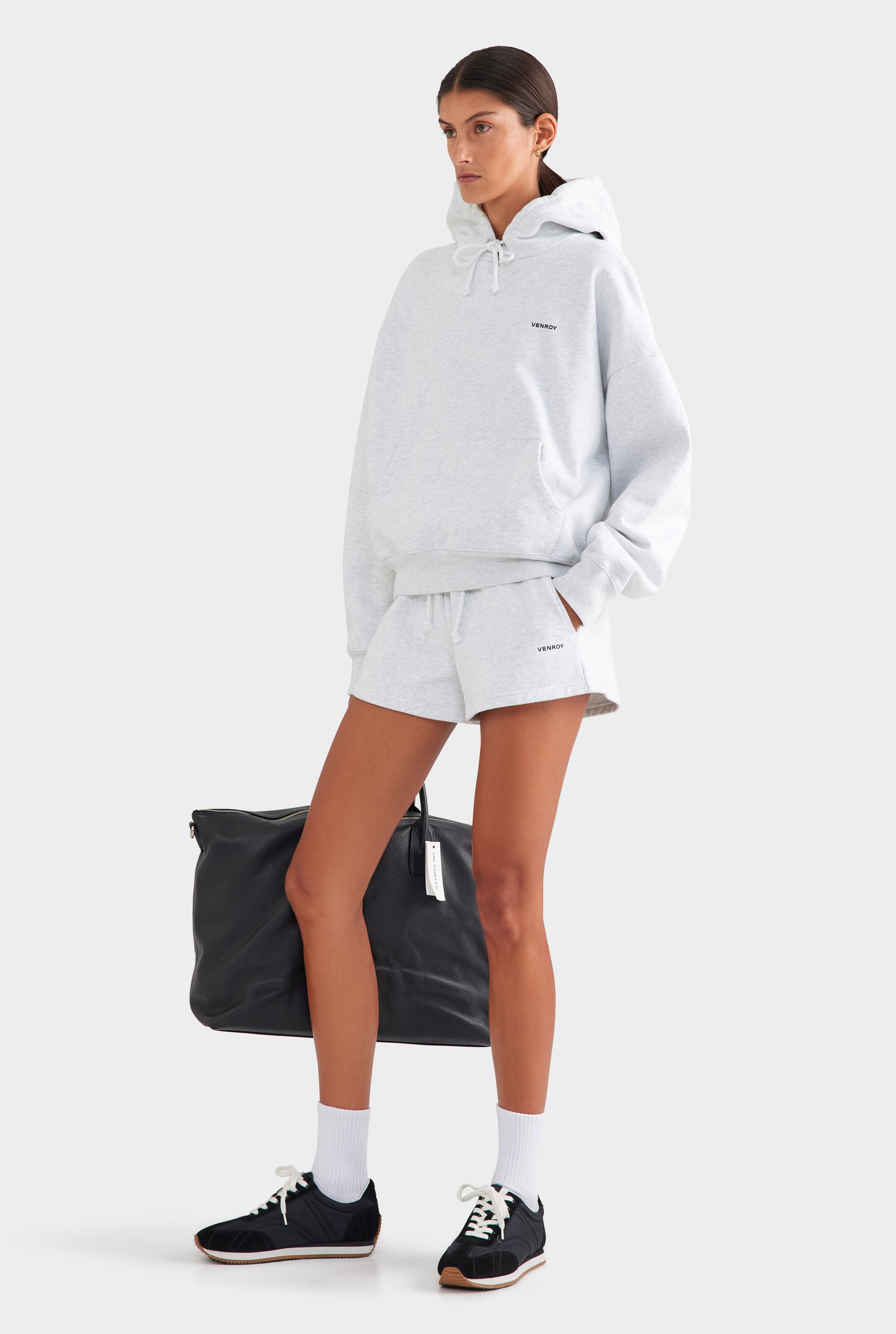 Fleece Track Hoodie - Light Grey Marl