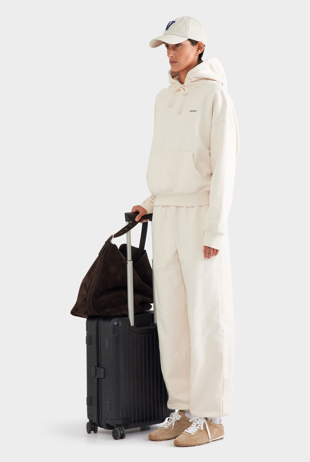 Fleece Track Hoodie - Cream