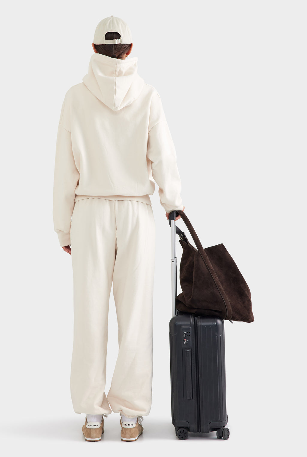 Fleece Track Hoodie - Cream