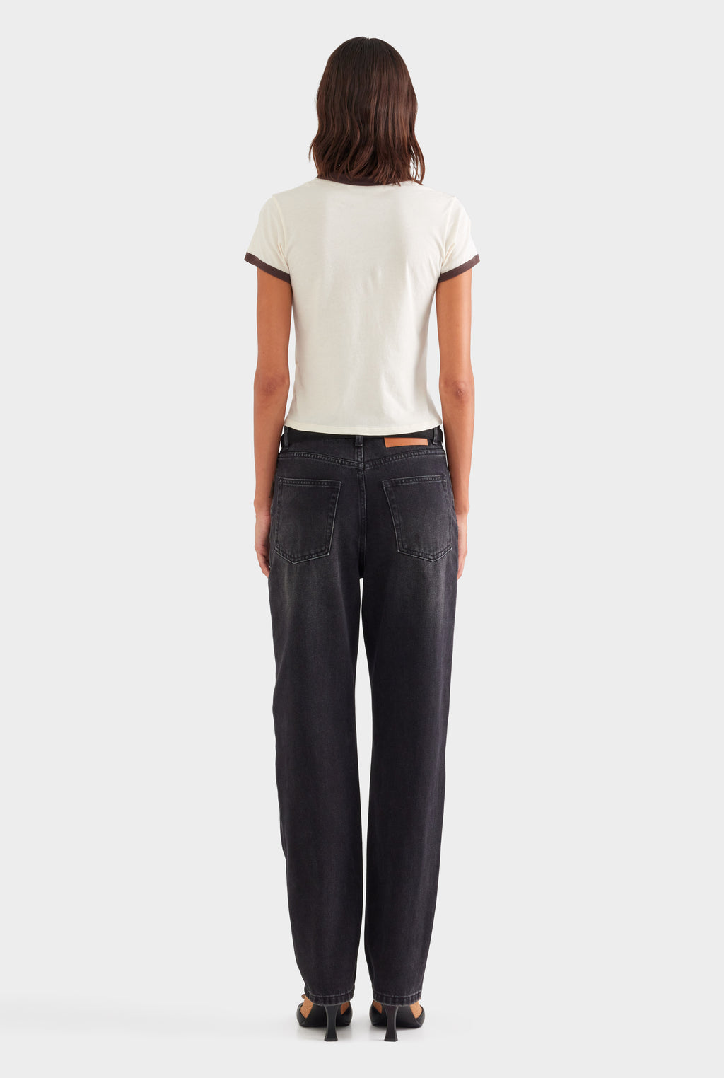 Lightweight Cotton Baby Tee - Cream/Chocolate
