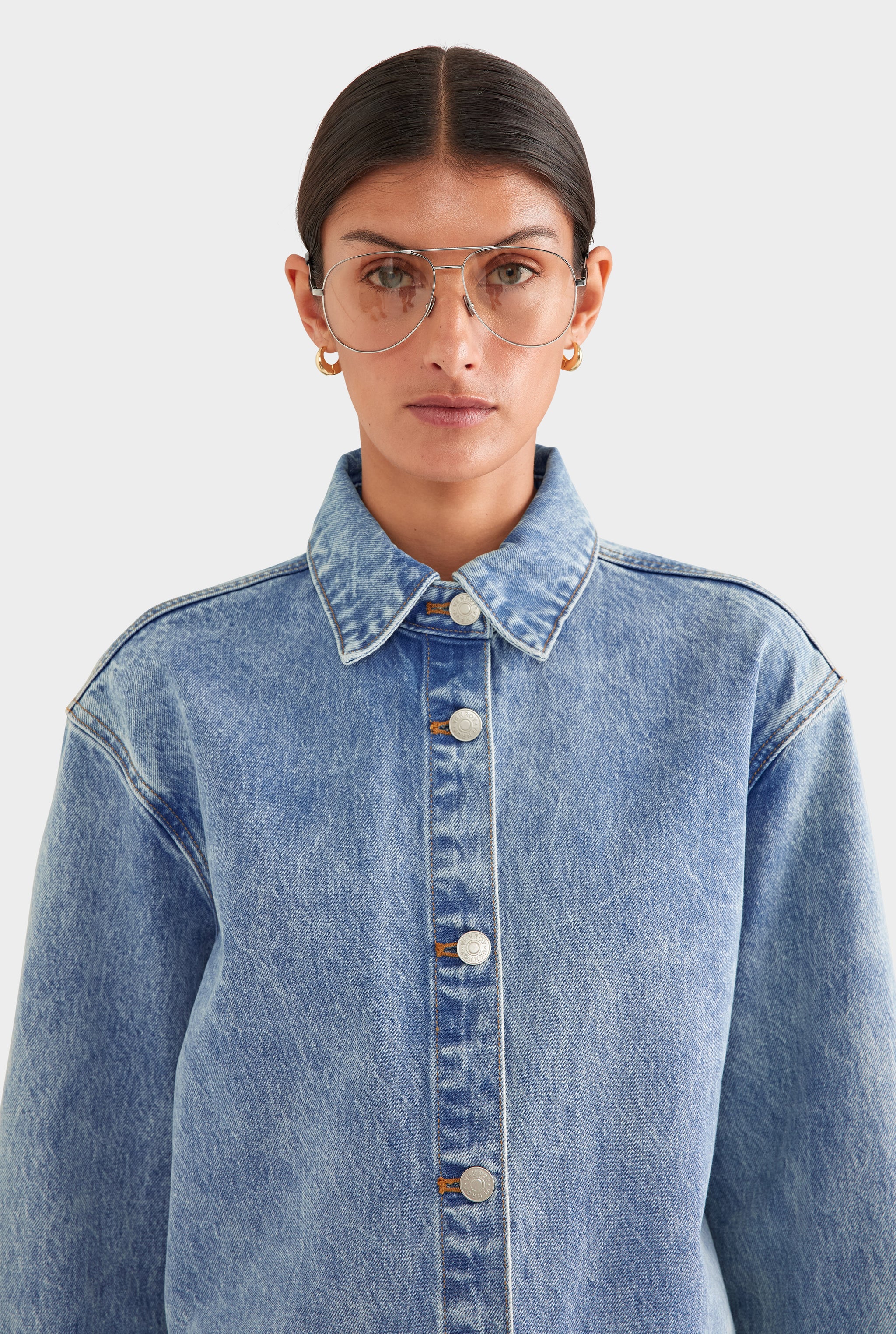 Relaxed Denim Shirt - Light Blue